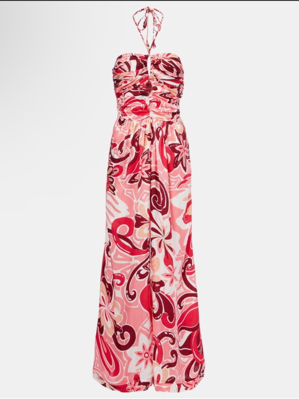 NWT Poupette St Barth Claudia floral cutout satin jumpsuit